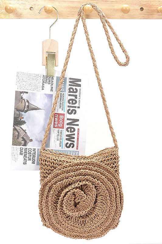 Faux Crochet Large Flower Swing Crossbody Bag