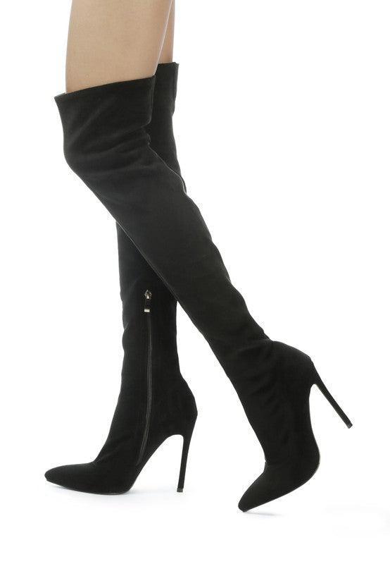 Women Velvet Thigh High Boot