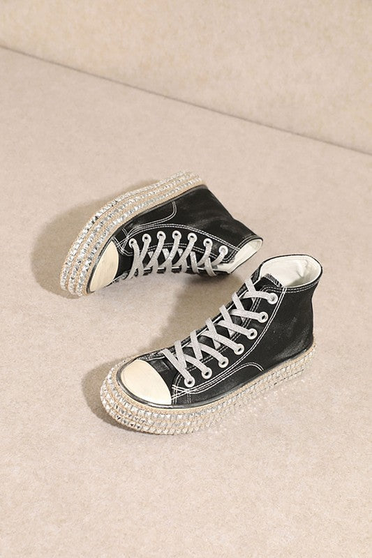 High Too Bling Canvas Sneakers