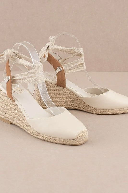 Espadrille Lace Up WEdge Heels