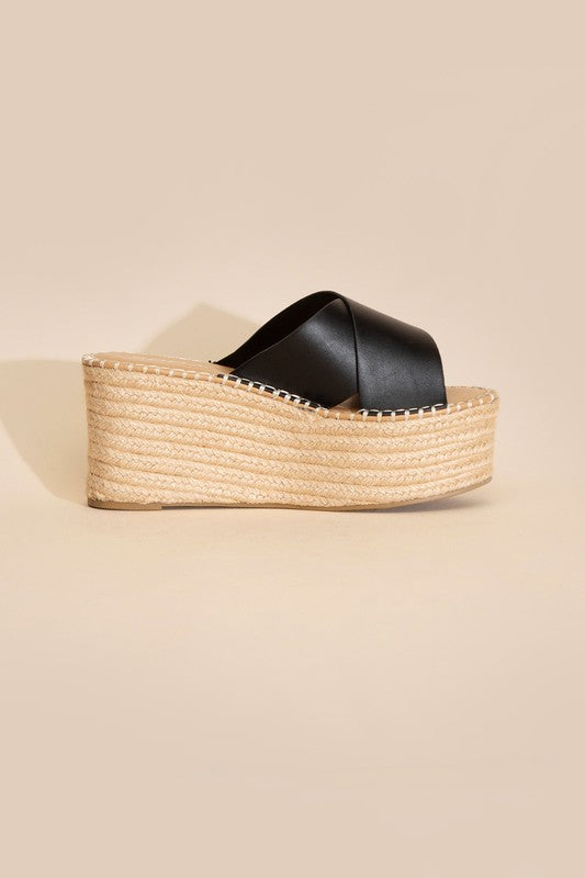 Gold Platform Wedge Slides