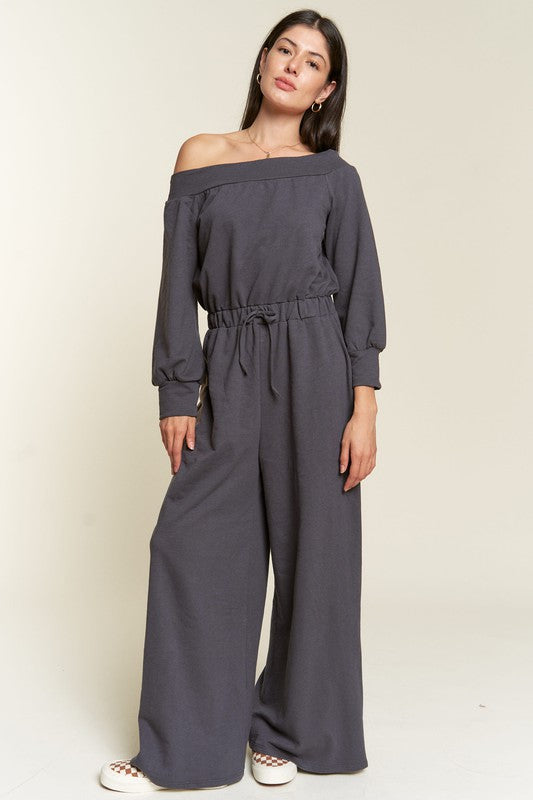 The One shoulder Terry Cotton Jumpsuit