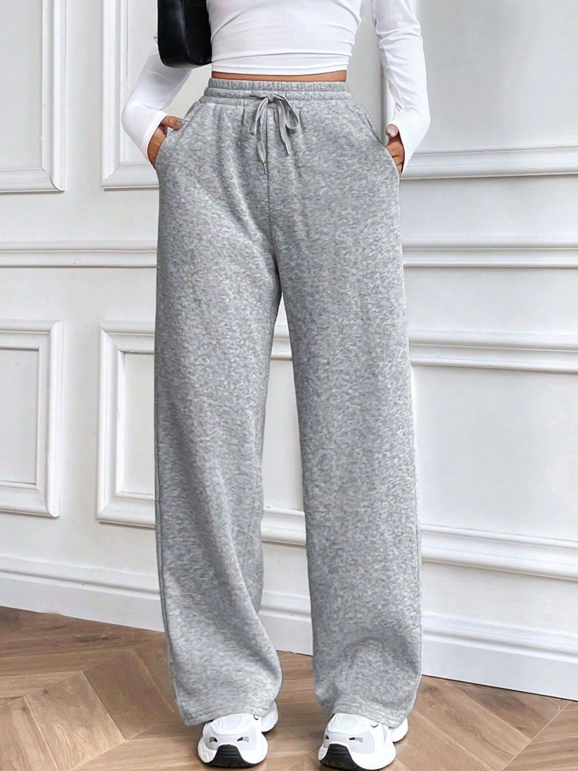 Drawstring Wide Leg Pants