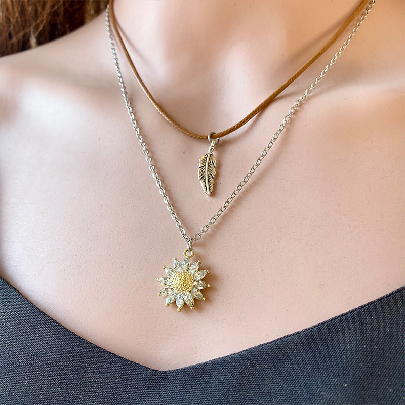 Sunflower Pendant Necklace