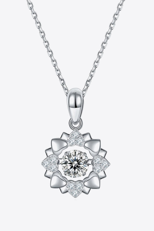 Moissanite Flower Shape Pendant Necklace