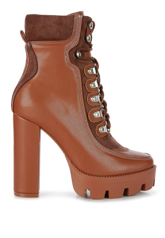 The Yeti High Thick Chunky Sole Lace Up Ankle Boot