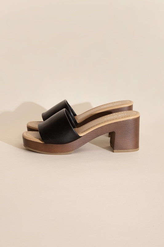 Women Low Heel Open Toe Slides