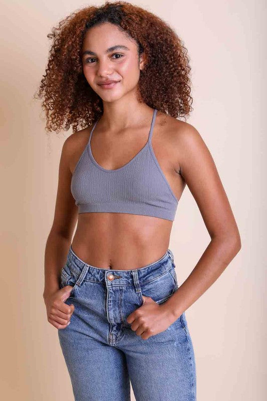 Mesh Racerback Halter Bralette