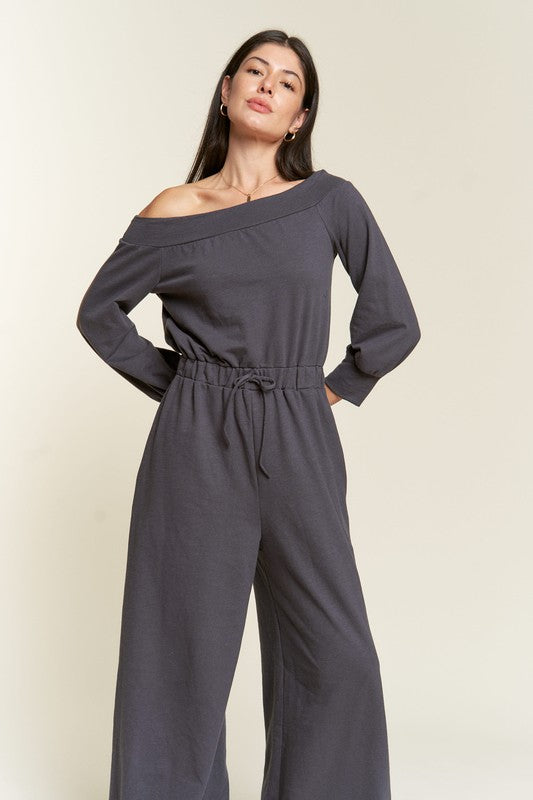 The One shoulder Terry Cotton Jumpsuit