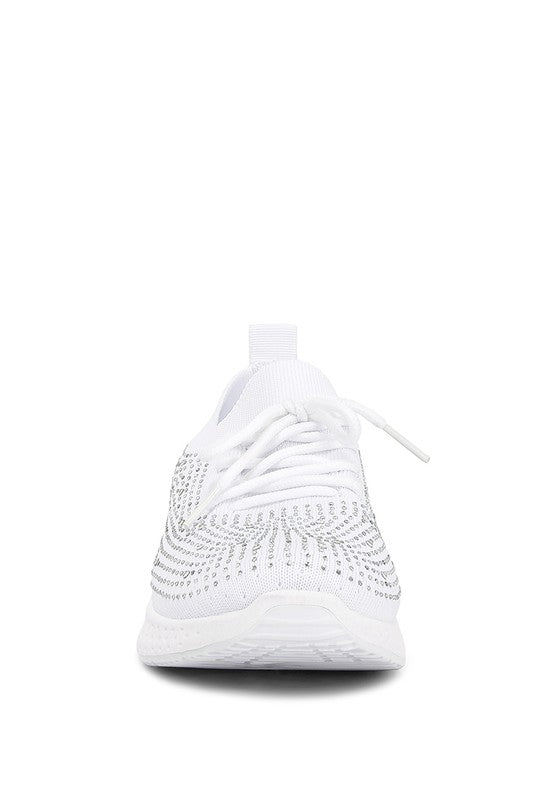 Elizha Studded Embellished Lace Up Slip on Sneakers