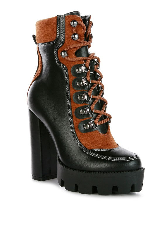 The Yeti High Thick Chunky Sole Lace Up Ankle Boot