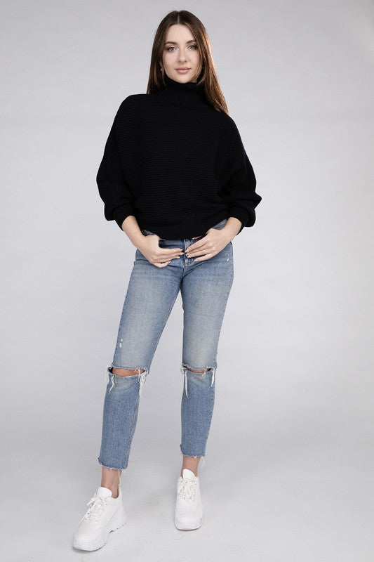 Viscose Dolman Sleeve Turtleneck