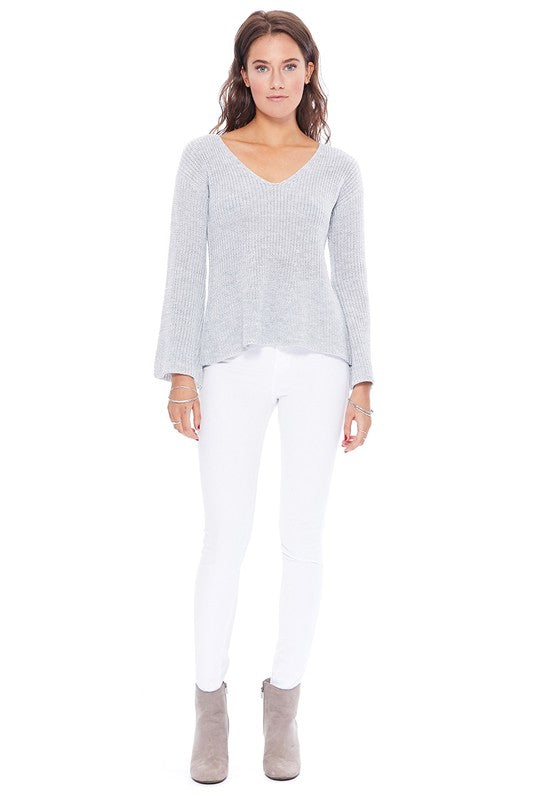 Light Weight Bell Sleeve All Season Sweater Top