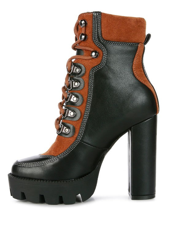 The Yeti High Thick Chunky Sole Lace Up Ankle Boot