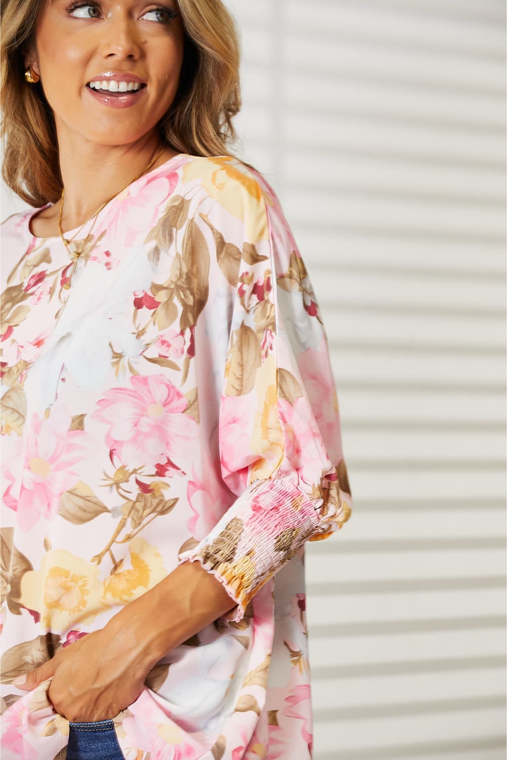 Long Smock Three-Quarter Sleeve Tunic Top