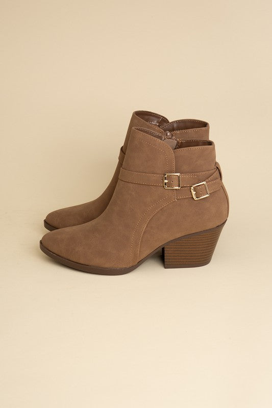 Nadine Ankle Length Boot with Accent Buckle