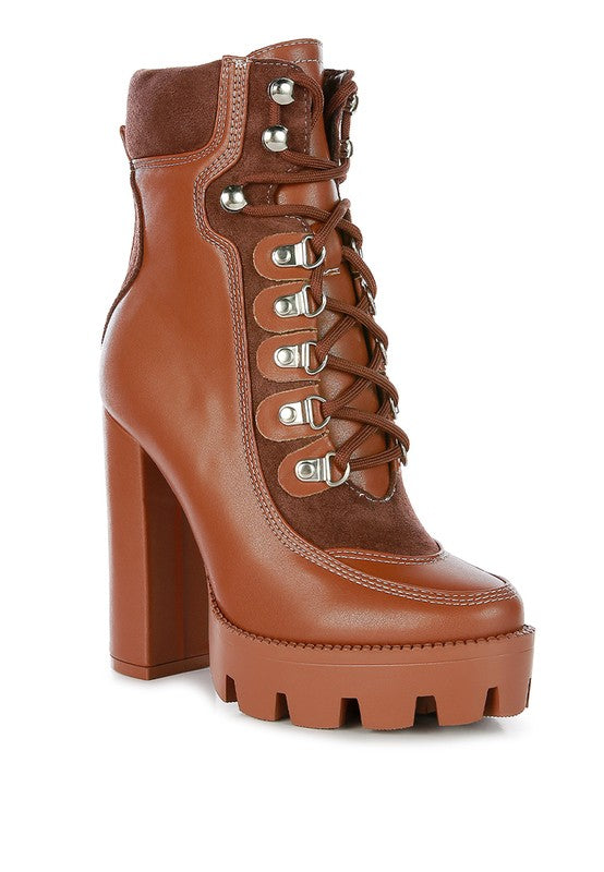 The Yeti High Thick Chunky Sole Lace Up Ankle Boot