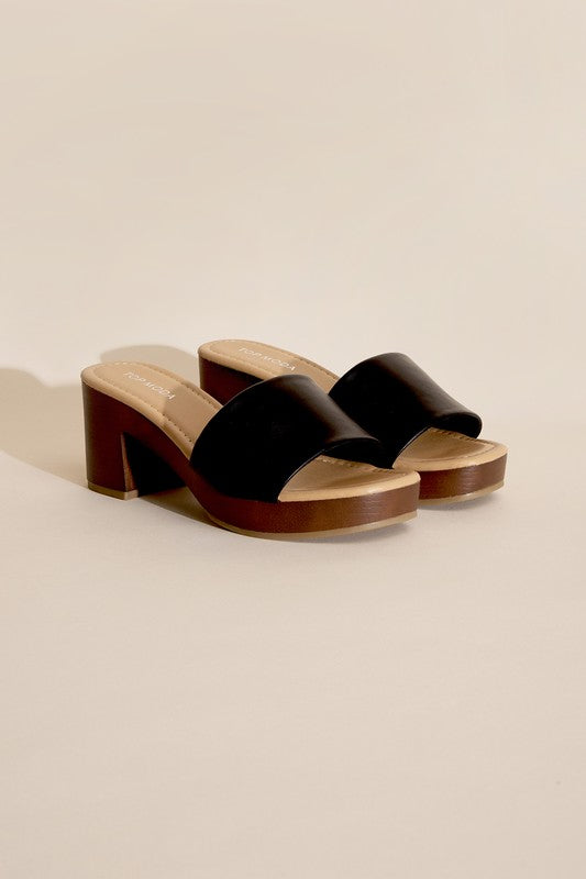 Women Low Heel Open Toe Slides