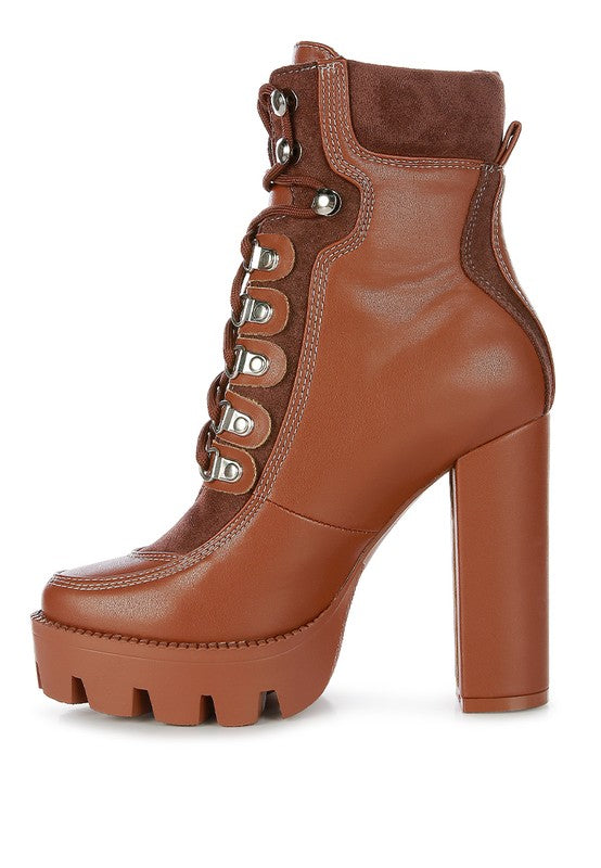 The Yeti High Thick Chunky Sole Lace Up Ankle Boot