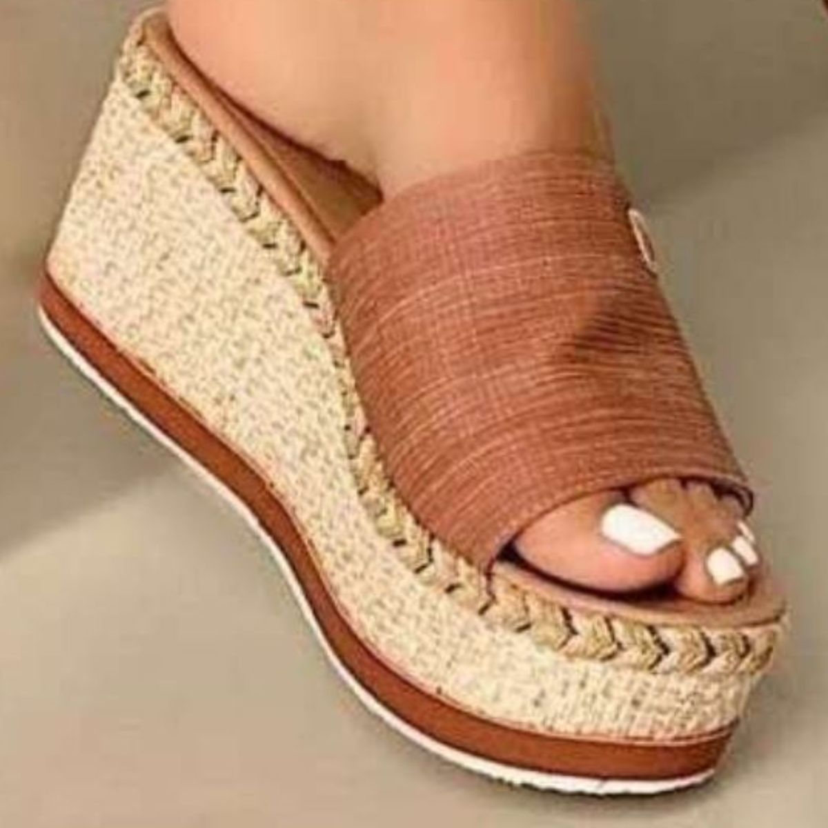 Wedge Slides Open Toe Sandals