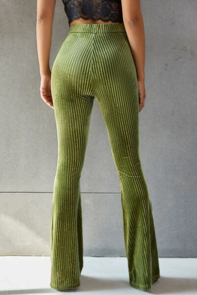 Soft Ribbed High Waist Flare Leg Leggings