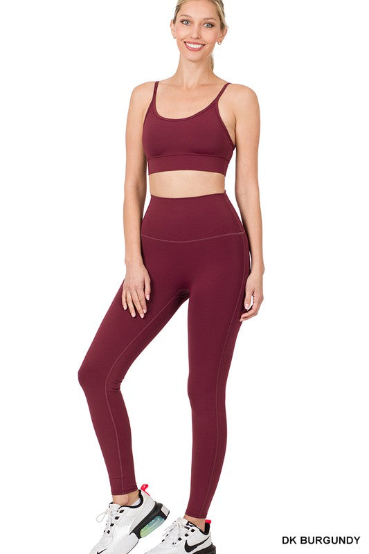 Workout Ready Crop Top Bra and Legging Set