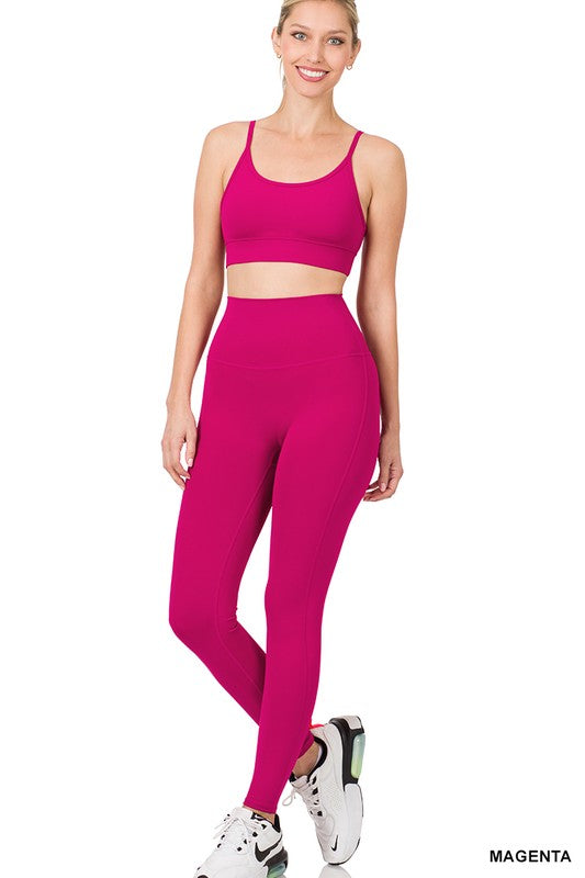 Workout Ready Crop Top Bra and Legging Set