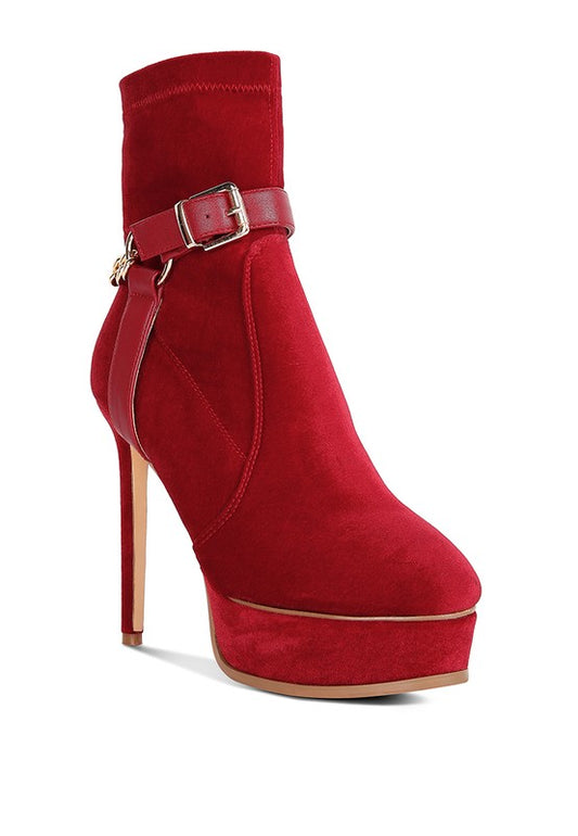 Platform Velvet Ankle High Boots