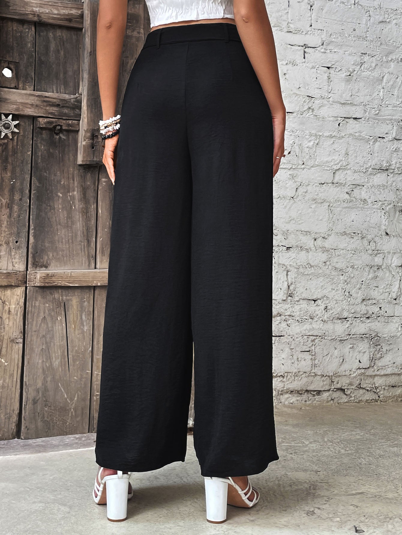 High Waist Wide Leg Casual Pants