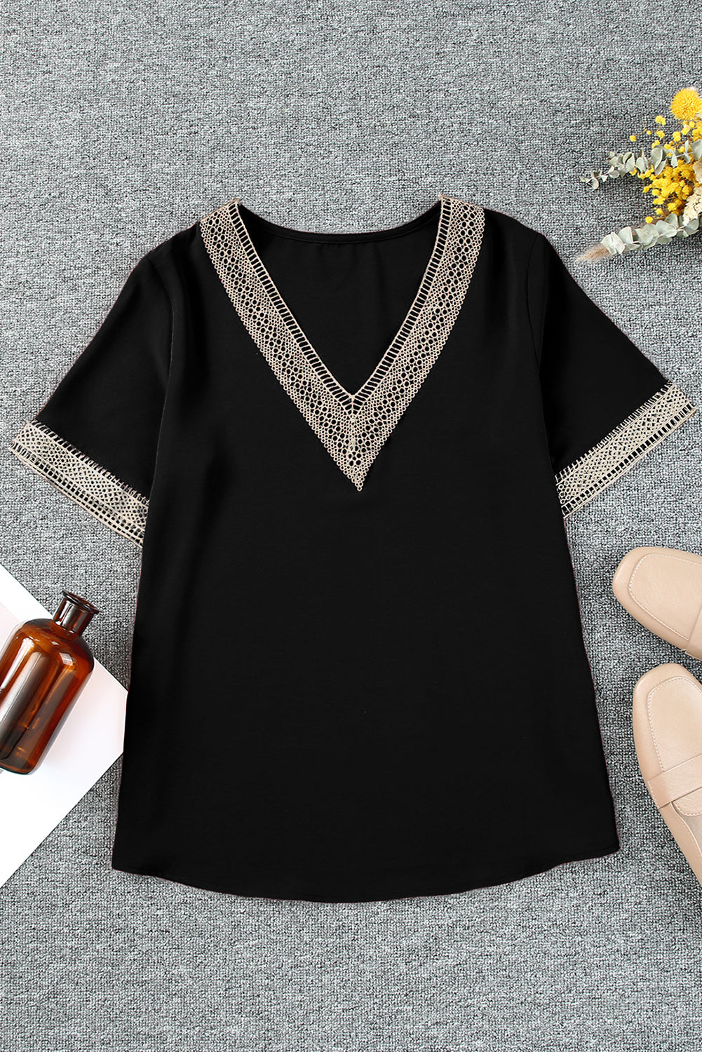 Loose Fit  V-Neck Blouse