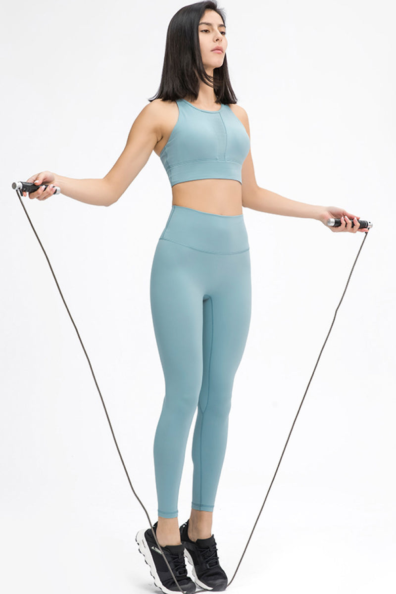 Workout Leggings with a Hidden Card Holding Pocket in Waistband