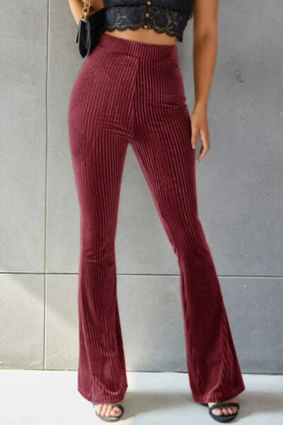 Soft Ribbed High Waist Flare Leg Leggings