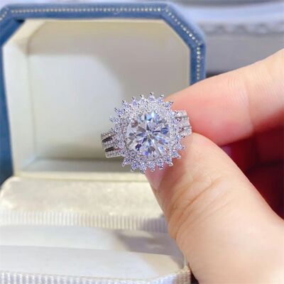 2 Carat Moissanite Diamond/ Zircon  And  Sterling Silver Ring