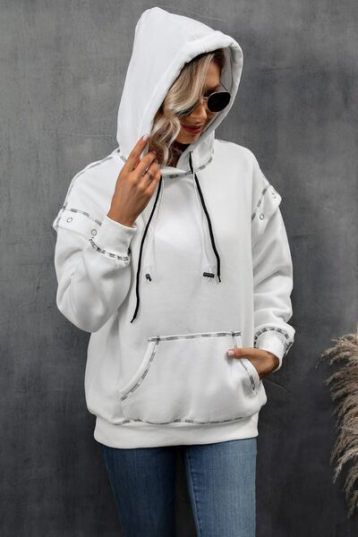 Drawstring Hoodie with Kangaroo Pocket