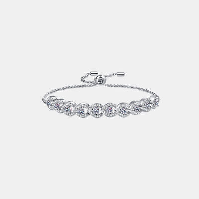 1 Carat Adjustable Ball Closure Silver Bracelet