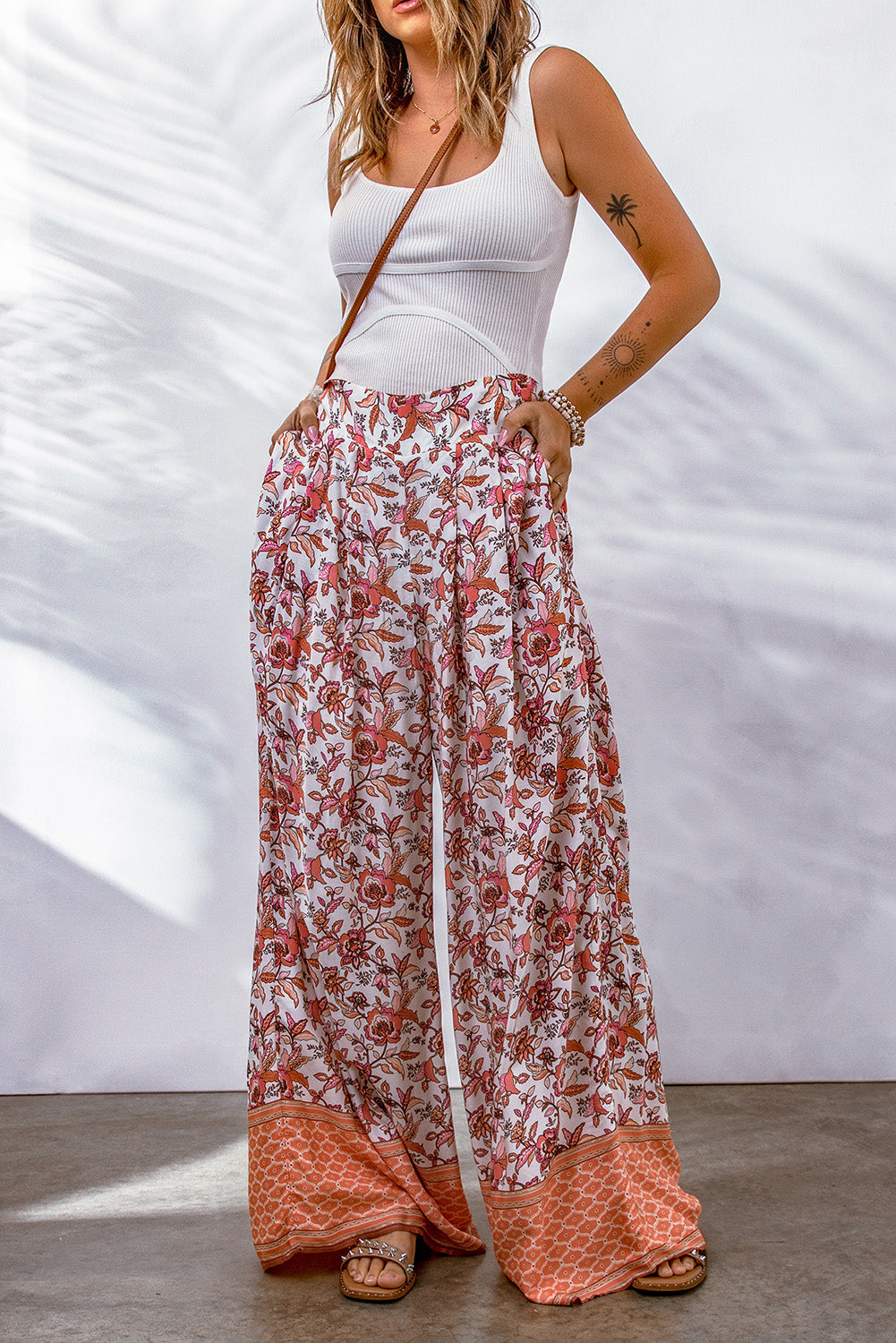 Bohemian Pleated Wide Leg Pants