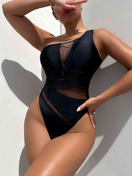 Cross Over One-Shoulder Swimsuit