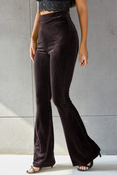 Soft Ribbed High Waist Flare Leg Leggings