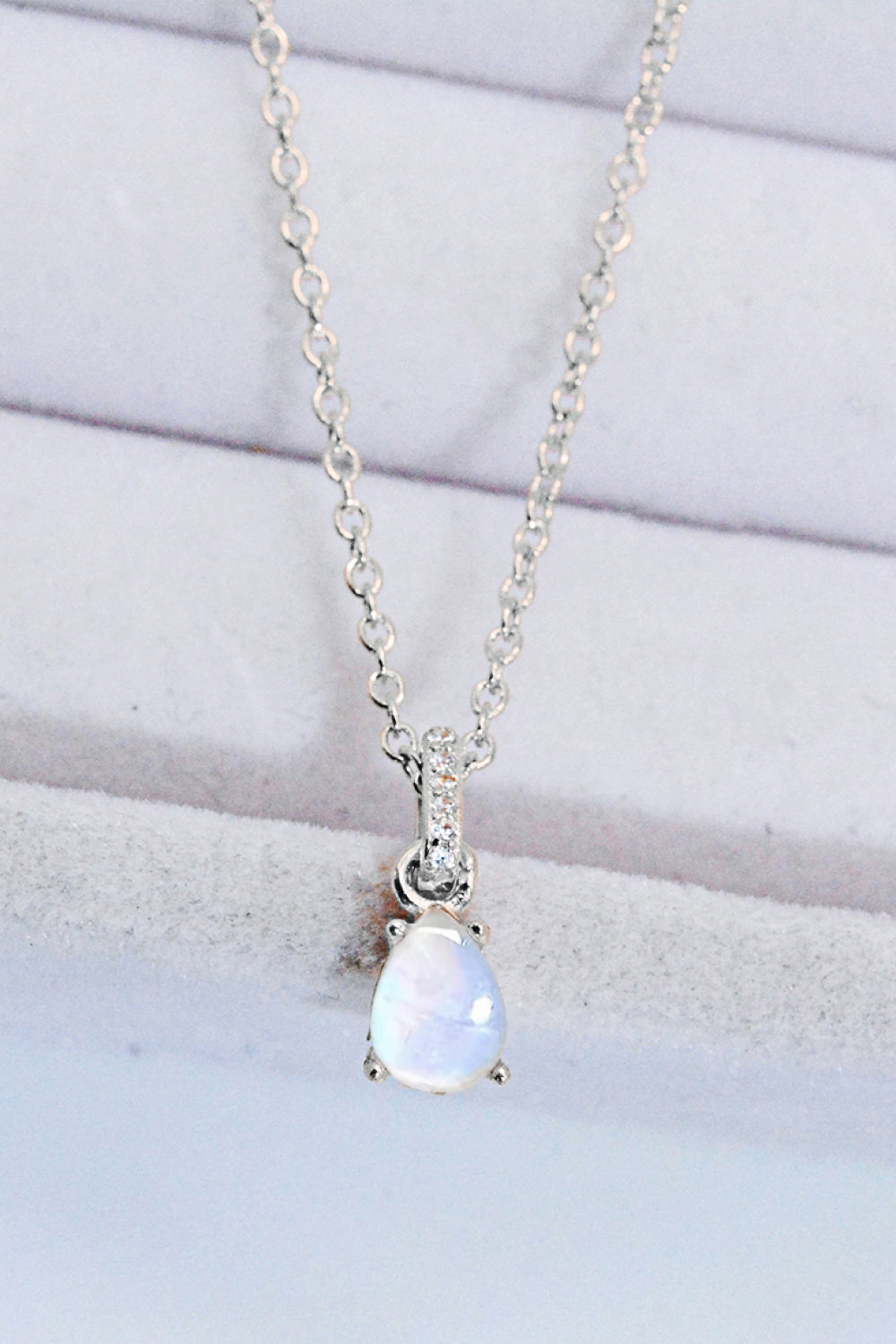 Moonstone Teardrop Pendant Necklace