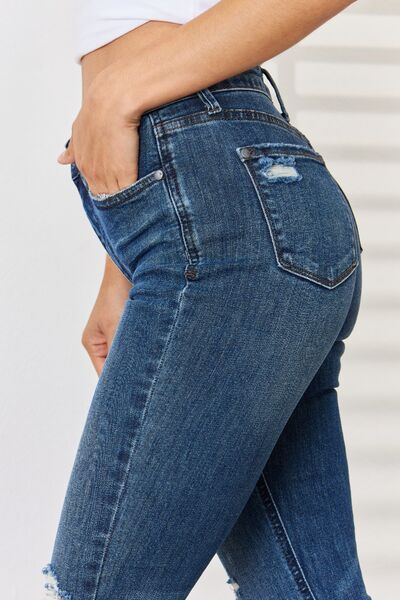 Judy Blue Stretchy High Waist Distressed Slim Jeans