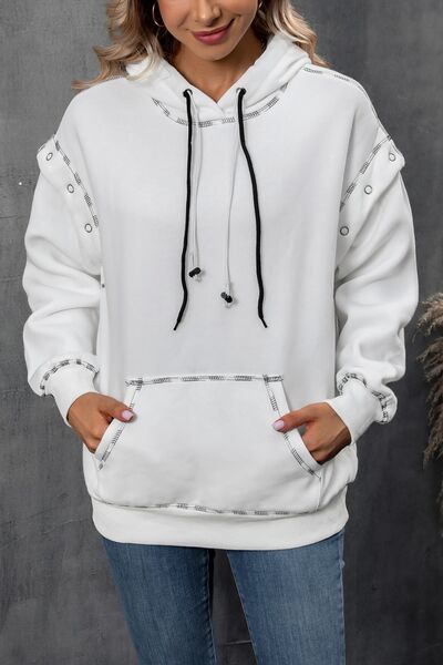 Drawstring Hoodie with Kangaroo Pocket