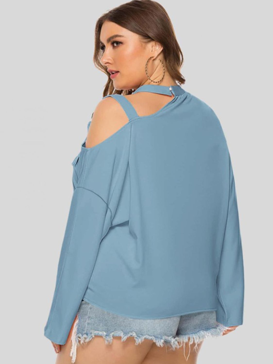 Plus Size Cold-Shoulder Unique Top