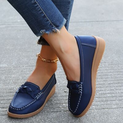 Casual Leather Stitched Loafer