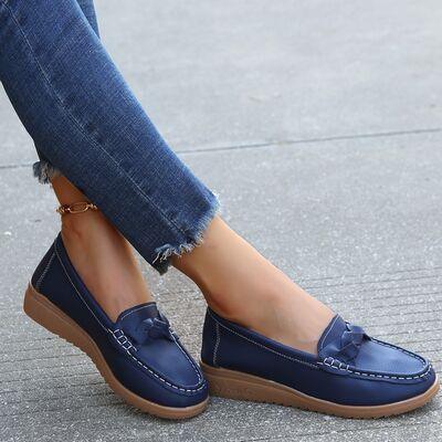 Casual Leather Stitched Loafer