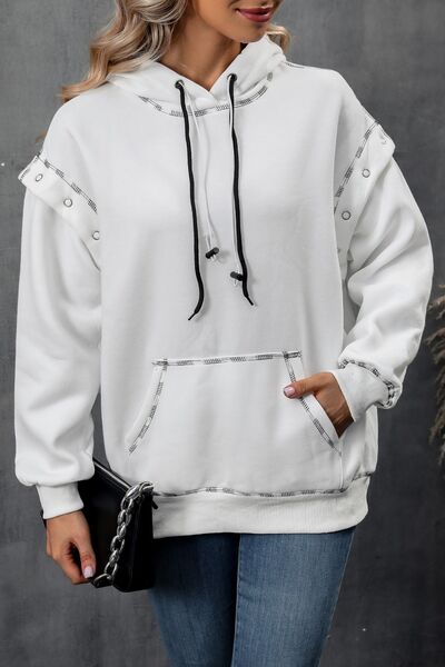 Drawstring Hoodie with Kangaroo Pocket