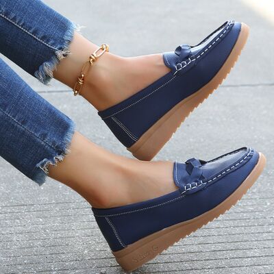 Casual Leather Stitched Loafer