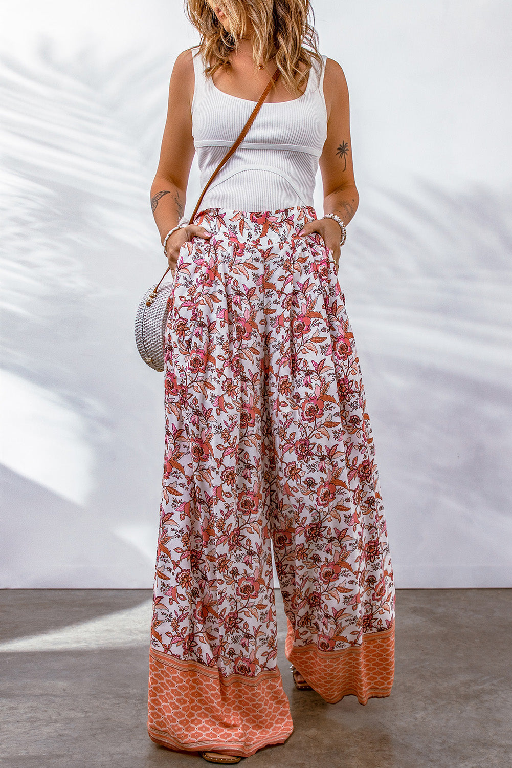 Bohemian Pleated Wide Leg Pants