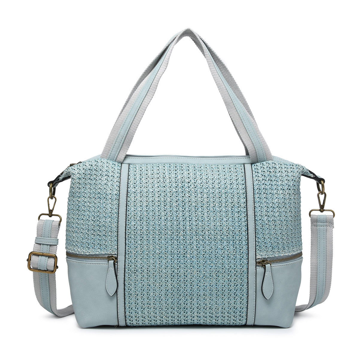 Jen and Co. - Charlie Woven Boston Satchel