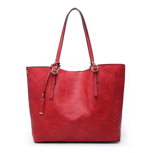 Jen and co. Soft Vegan Leather Tote w/ Snap Closure and Inner Crossbody